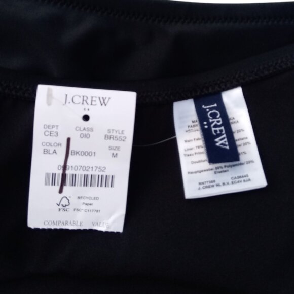 J Crew swimsuit black one shoulder ruched sz M NEW - Picture 4 of 12